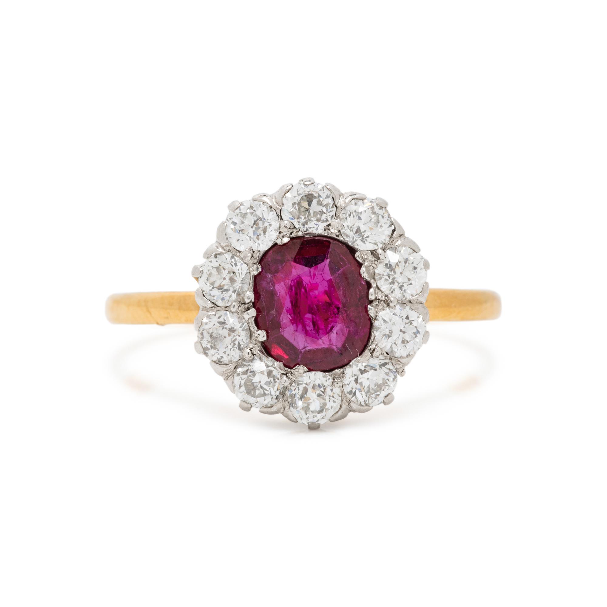 TIFFANY & CO., ANTIQUE, RUBY AND DIAMOND RING