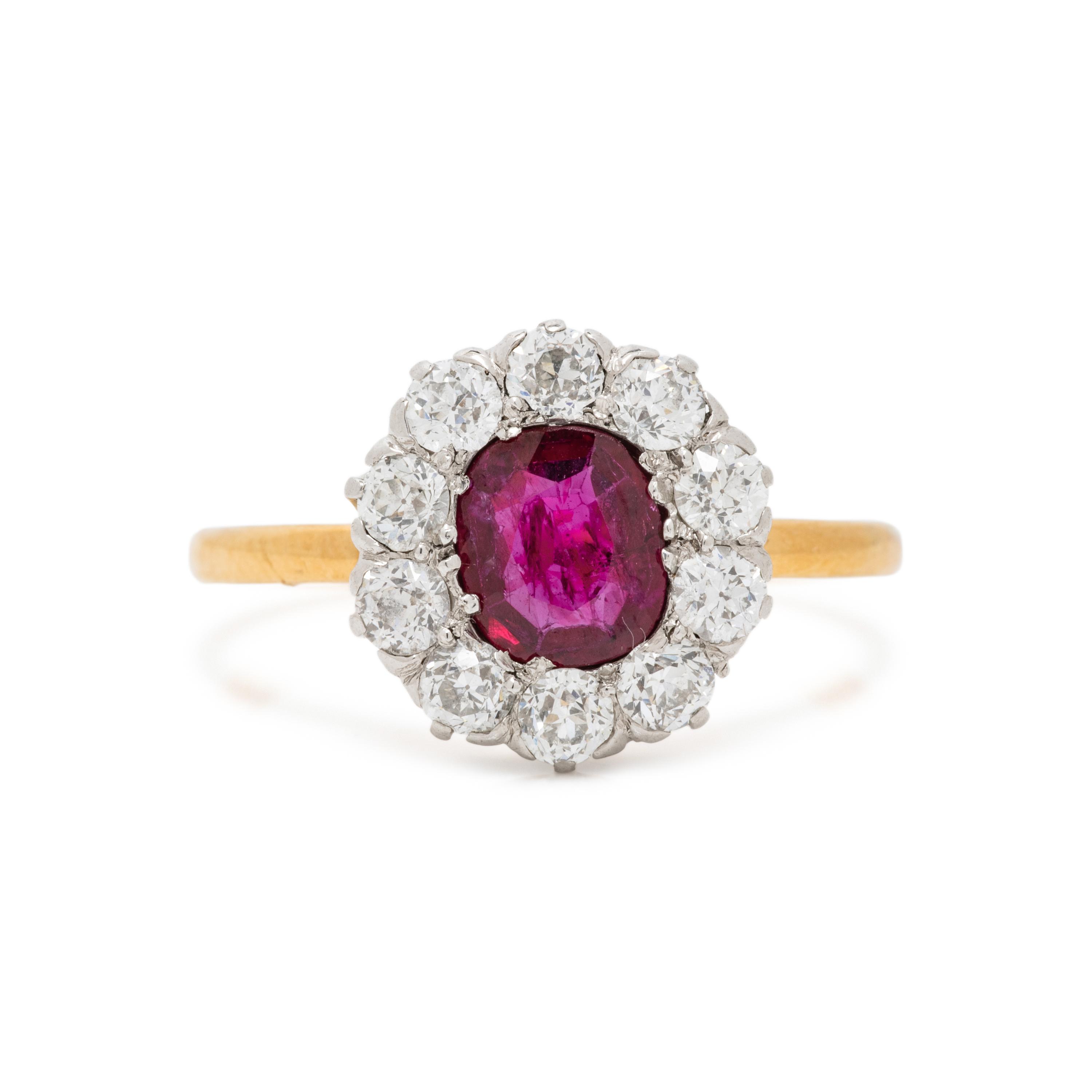 TIFFANY & CO., ANTIQUE, RUBY AND DIAMOND RING