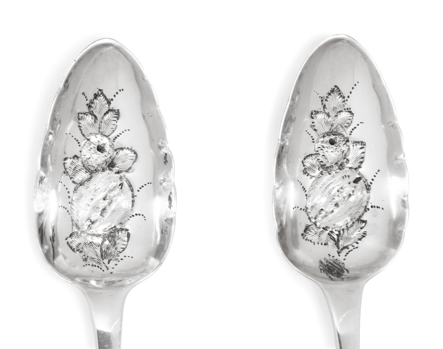 A Pair of Scottish George IV Silver Berry Spoons