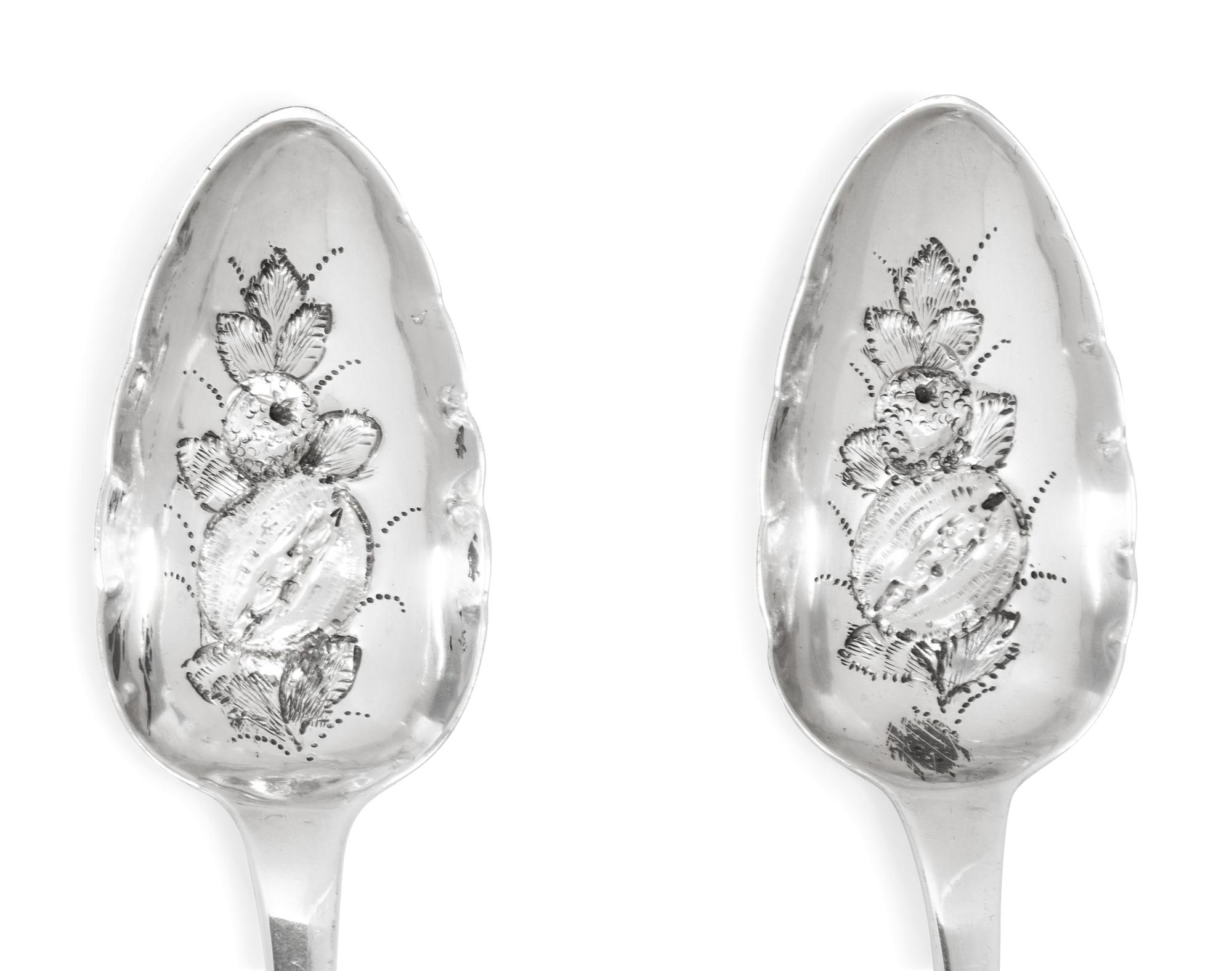 A Pair of Scottish George IV Silver Berry Spoons