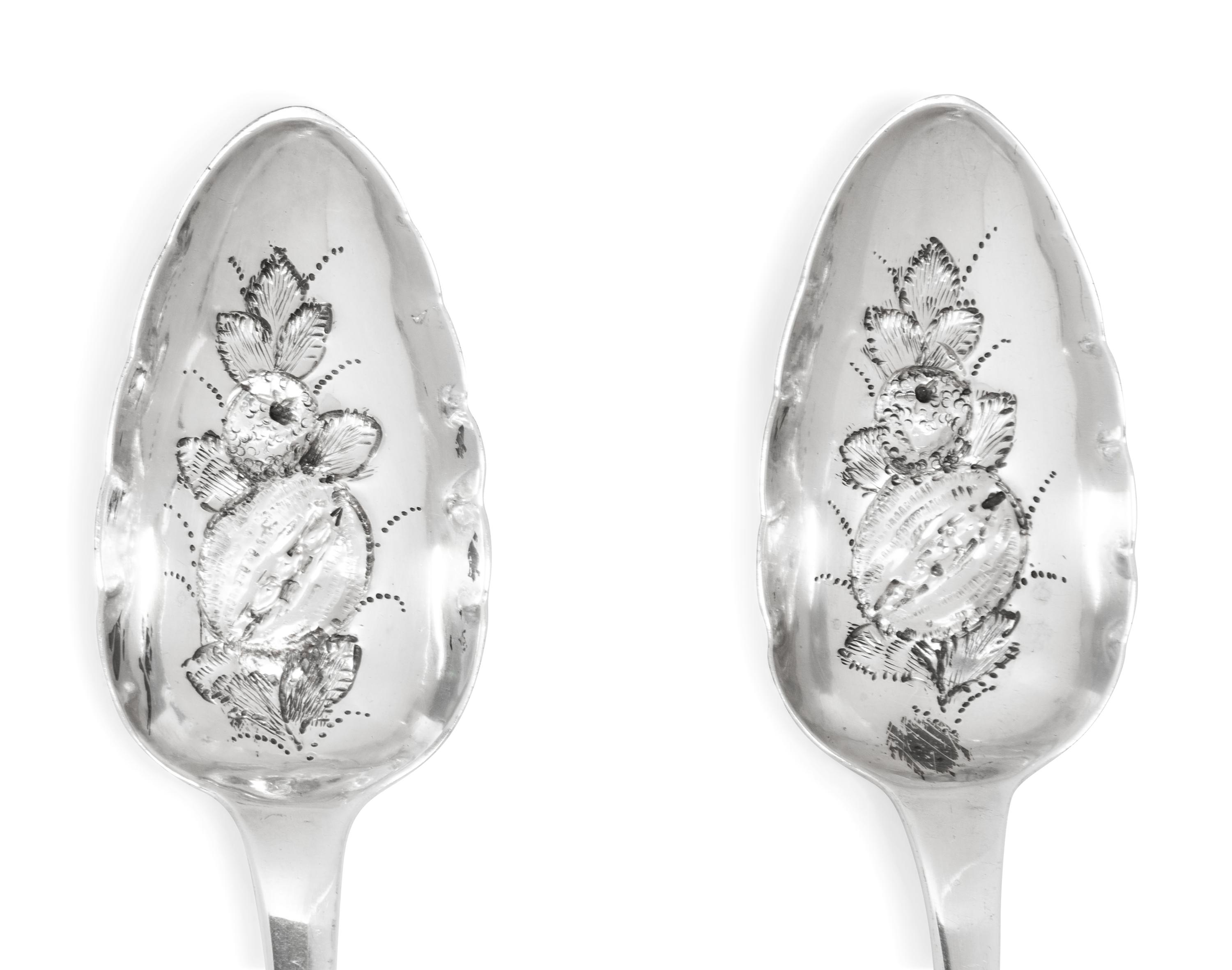 A Pair of Scottish George IV Silver Berry Spoons