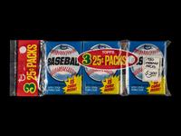 An Unopened 1980 Topps Baseball Card Three Pack - Possible Rickey Henderson Rookie Card