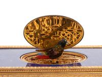 A Swiss Gilt Metal Mounted and Simulated Lapis Lazuli Singing Bird Box