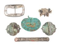 A Group of Six Metal Articles