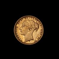 A United Kingdom 1871-S Sovereign: Young Victoria-Sydney Mint Gold Coin