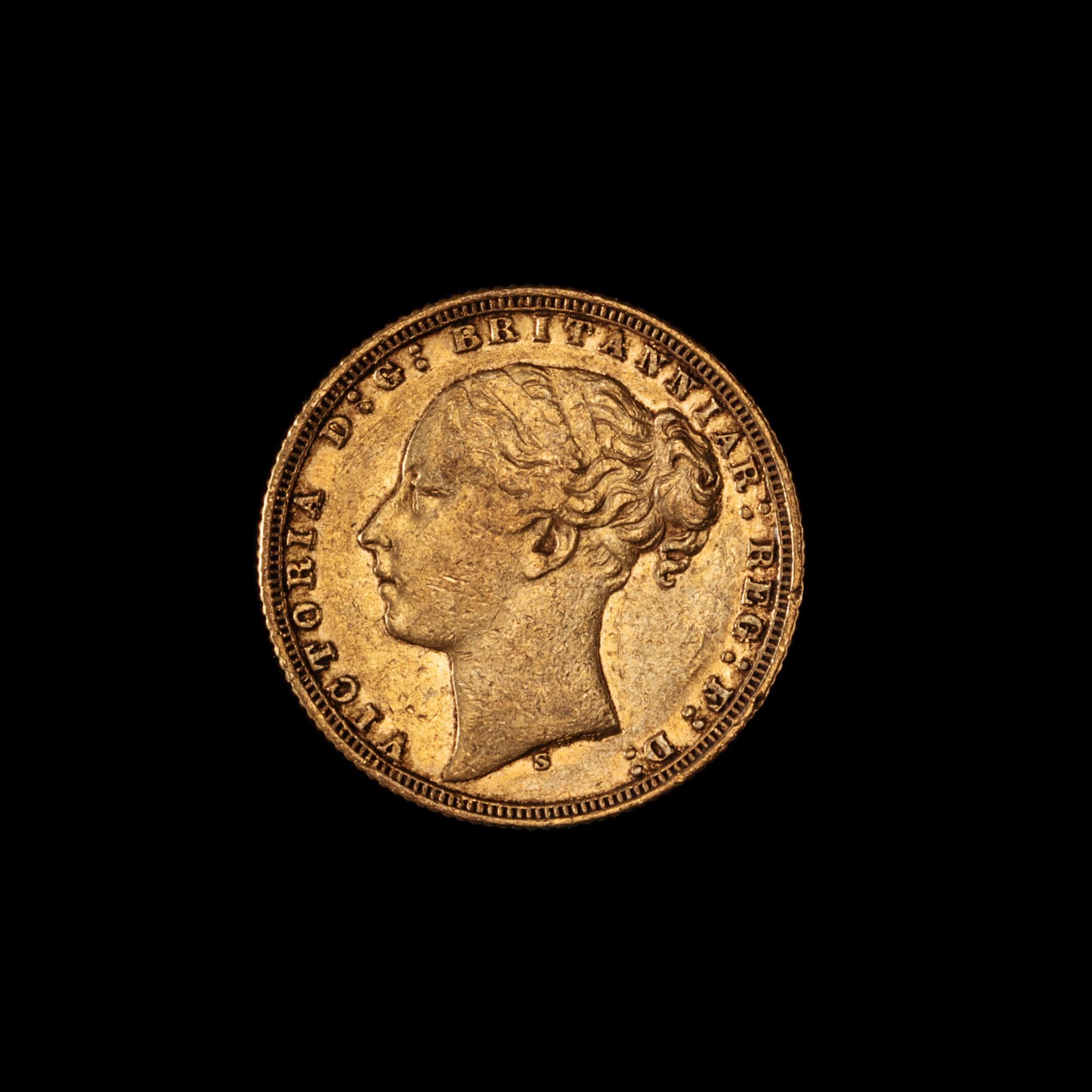 A United Kingdom 1871-S Sovereign: Young Victoria-Sydney Mint Gold Coin