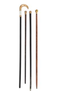 A Collection of Gold Mounted Canes