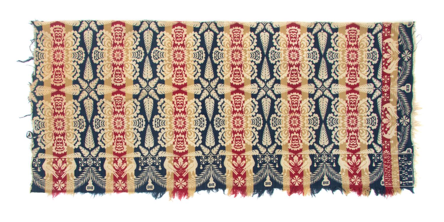 An American Coverlet, 83 x 70 inches.