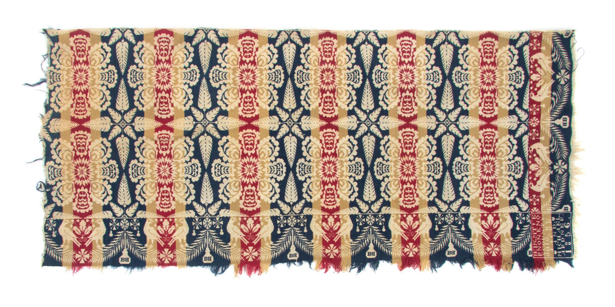 An American Coverlet, 83 x 70 inches.