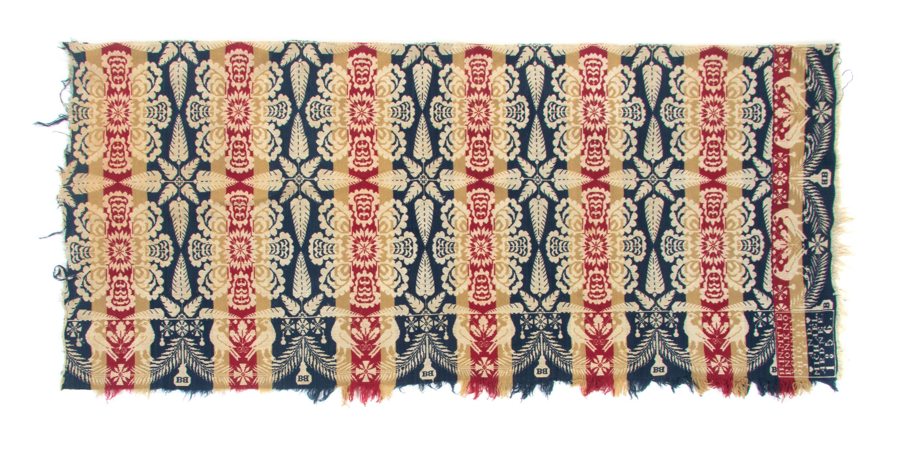 An American Coverlet, 83 x 70 inches.