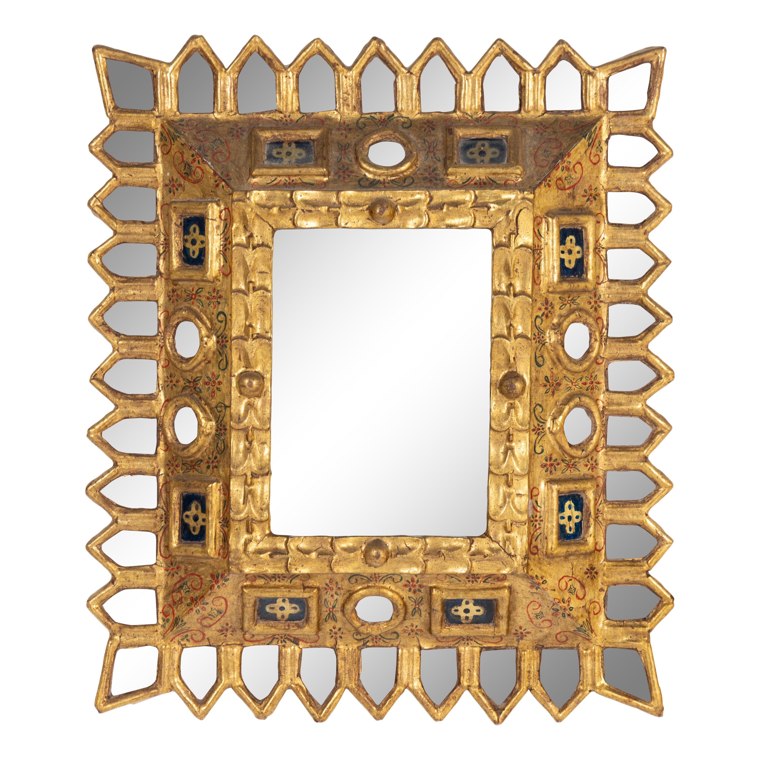 A Spanish Baroque Style Giltwood Mirror