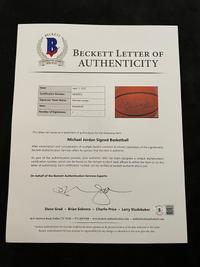 A Michael Jordan Signed Autograph Wilson Basketball (Beckett Authentication Services Letter BAS Certified),