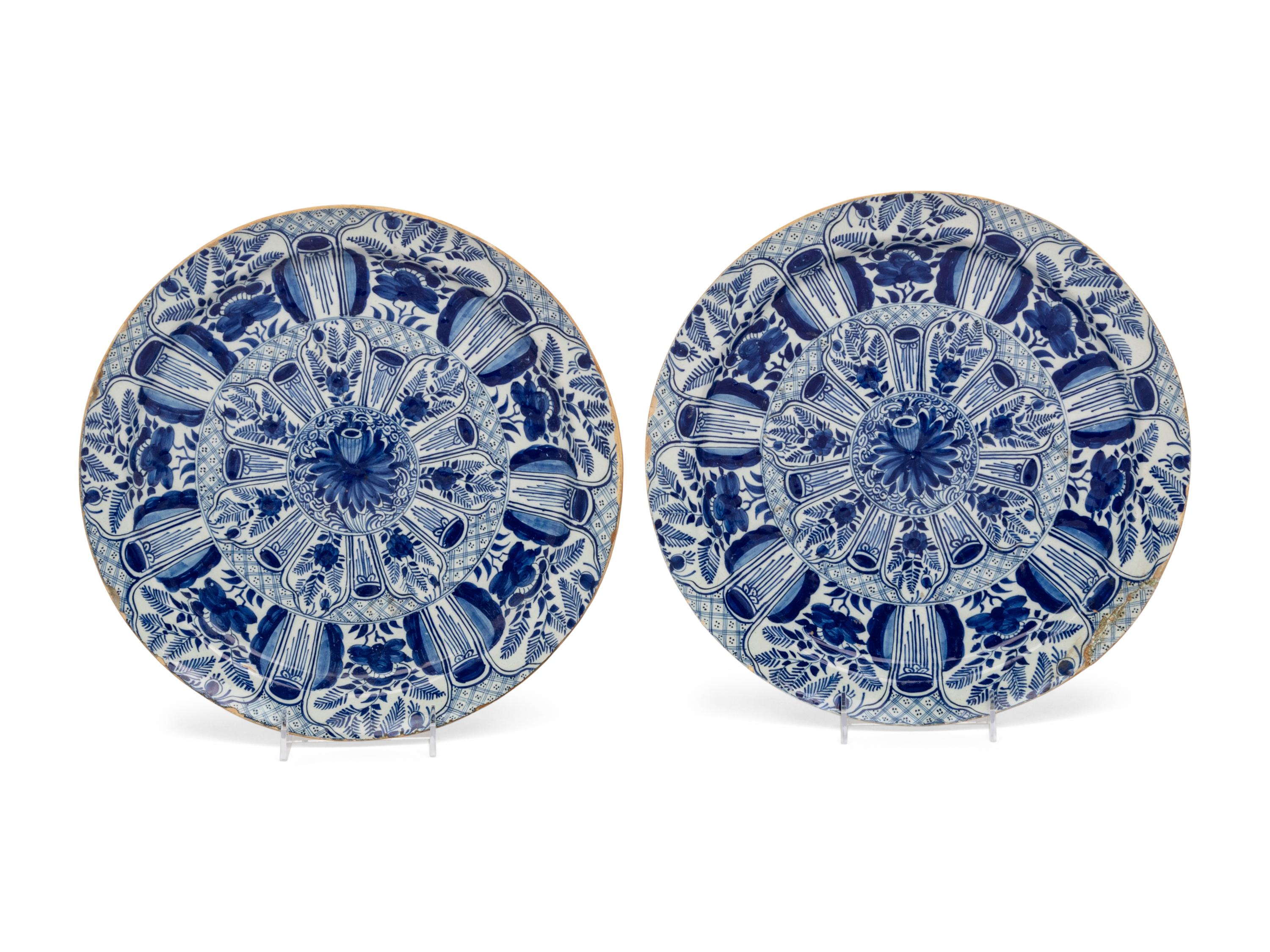 A Pair of Delft Earthenware Chargers