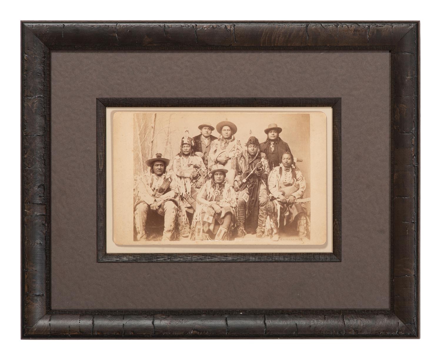 CHOATE, John N. (1848-1902), photographer. Boudoir card featuring a group of Piegan Chiefs. Carlisle, PA, 1892.