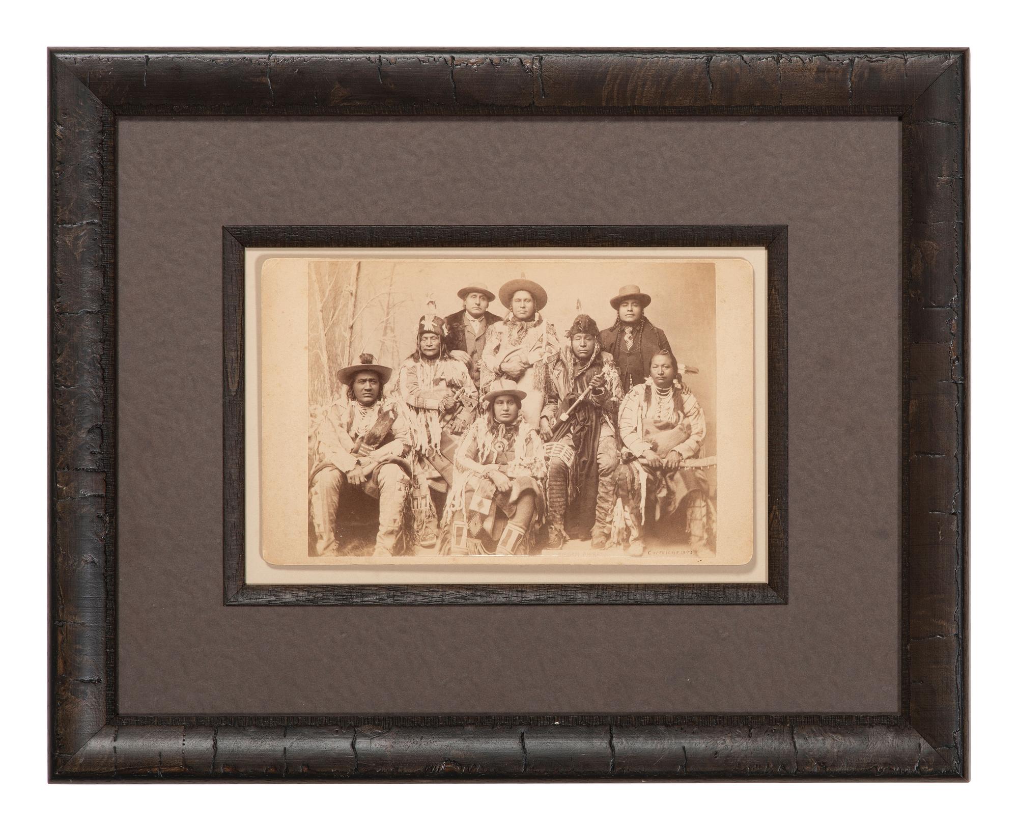 CHOATE, John N. (1848-1902), photographer. Boudoir card featuring a group of Piegan Chiefs. Carlisle, PA, 1892.