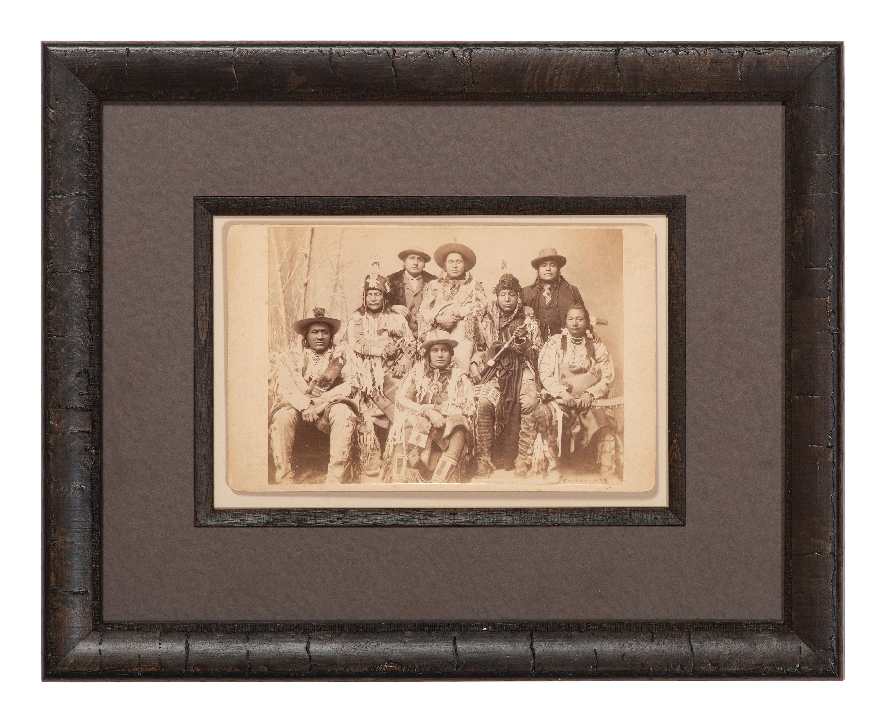 CHOATE, John N. (1848-1902), photographer. Boudoir card featuring a group of Piegan Chiefs. Carlisle, PA, 1892.