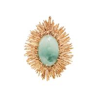 YELLOW GOLD AND JADE PENDANT/BROOCH