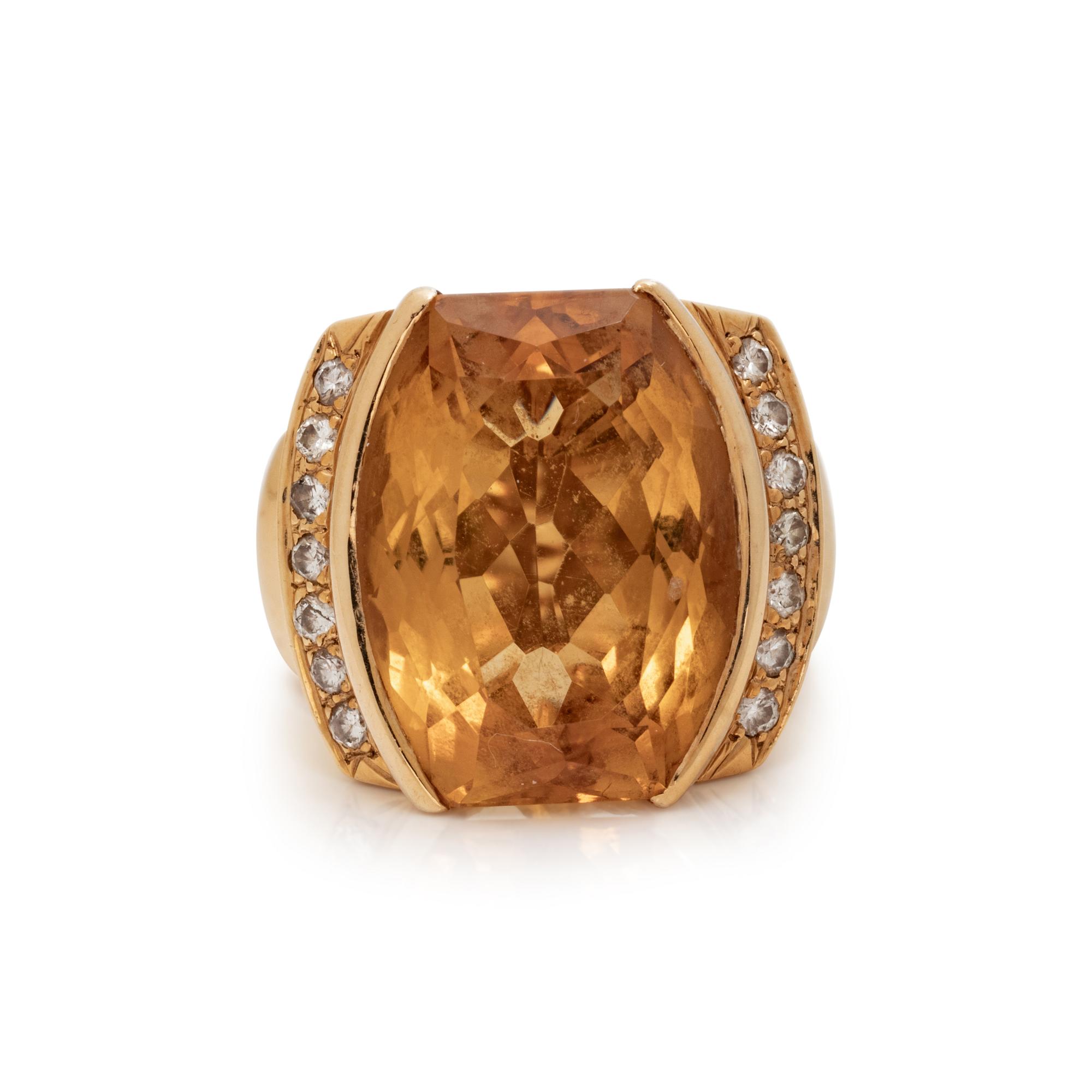CITRINE AND DIAMOND RING