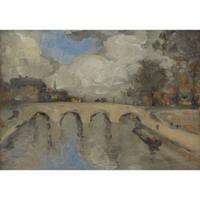 ROBERT HENRI (AMERICAN 1865–1929) "BRIDGE GRAY EFFECT" (SEINE, PARIS)
