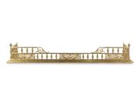 A Pair of Federal Style Brass Andirons with an Associated Fender and Screen