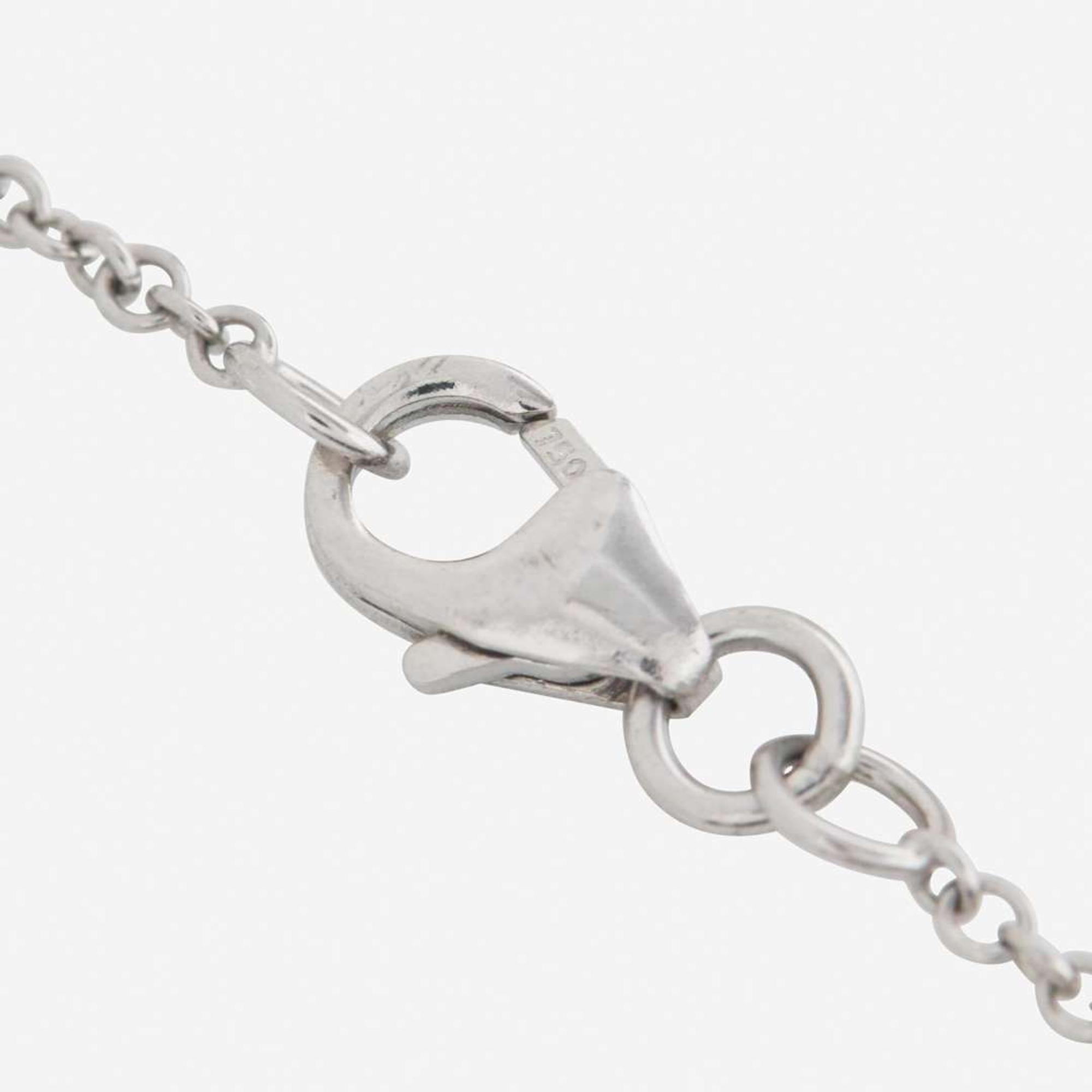 An 18K White Gold and Diamond Station Necklace