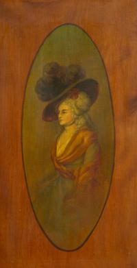 An Edwardian Painted Mahogany and Rosewood Lady's Writing Desk