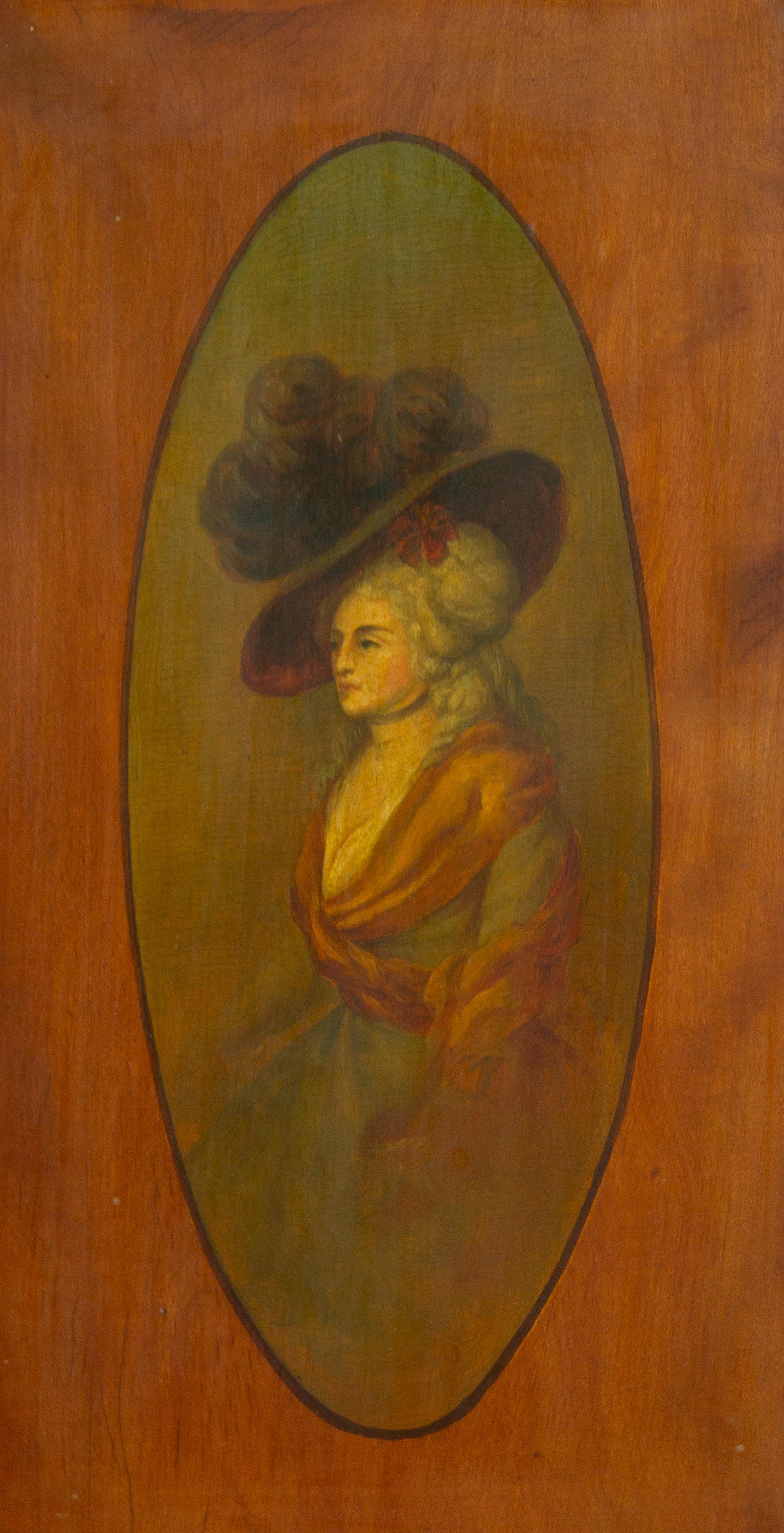 An Edwardian Painted Mahogany and Rosewood Lady's Writing Desk