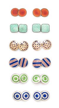 A Collection of Polychrome Enamel Cufflinks, 29.40 dwts.