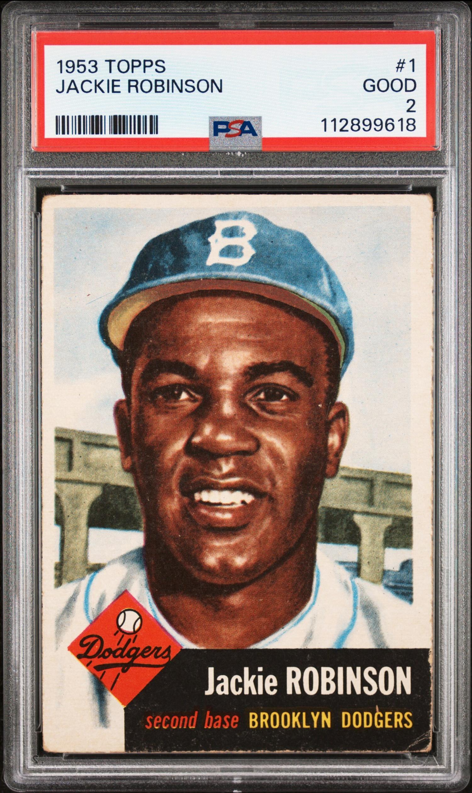 A 1953 Topps Jackie Robinson Baseball Card No. 1 (PSA 2 GOOD)