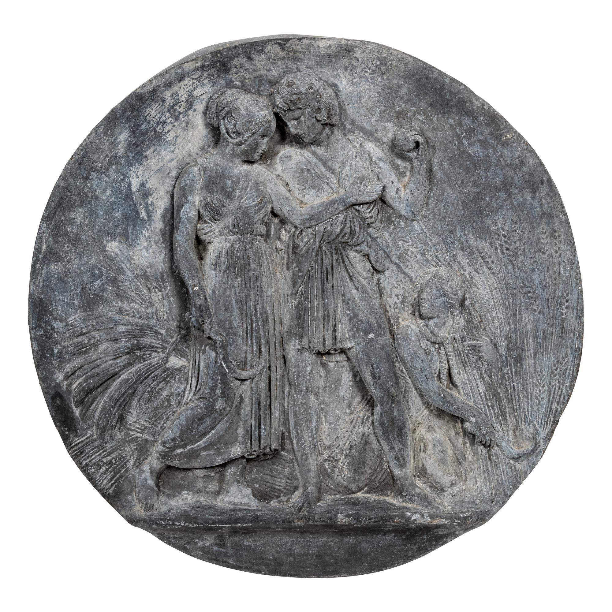 Four Lead Wall Plaques Depicting the Four Ages of Man Attributed to Bertel Thorvaldsen (Danish, c. 1770-1844)
