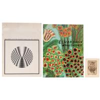 [VISIUAL ARTS IN OHIO AND SOUTHWEST]. A group of 8 items related to visual arts, highlighted by exhibition catalogs and Native American prints, comprising: