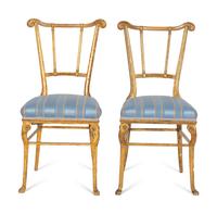 A Pair of North European Giltwood Side Chairs