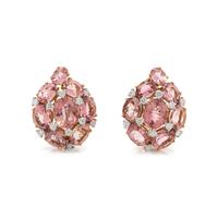 PINK TOPAZ AND DIAMOND EARCLIPS
