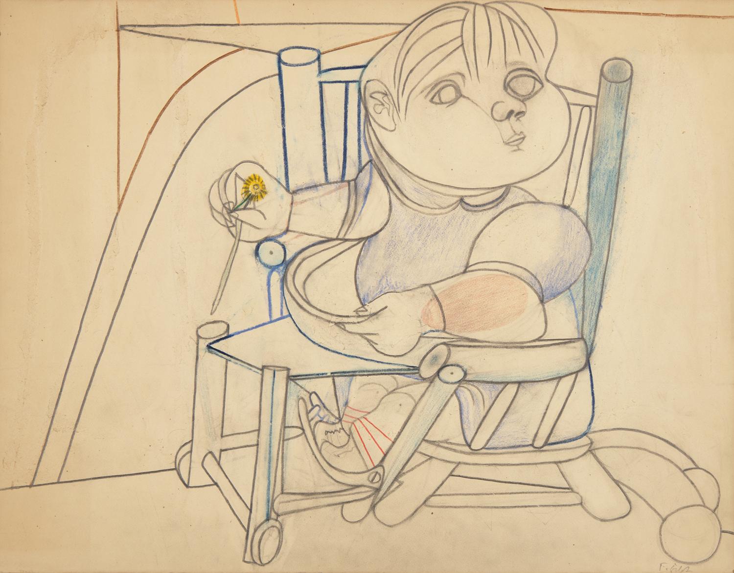 Françoise Gilot (French, 1921-2023) — Paloma à la Fleur , 1949