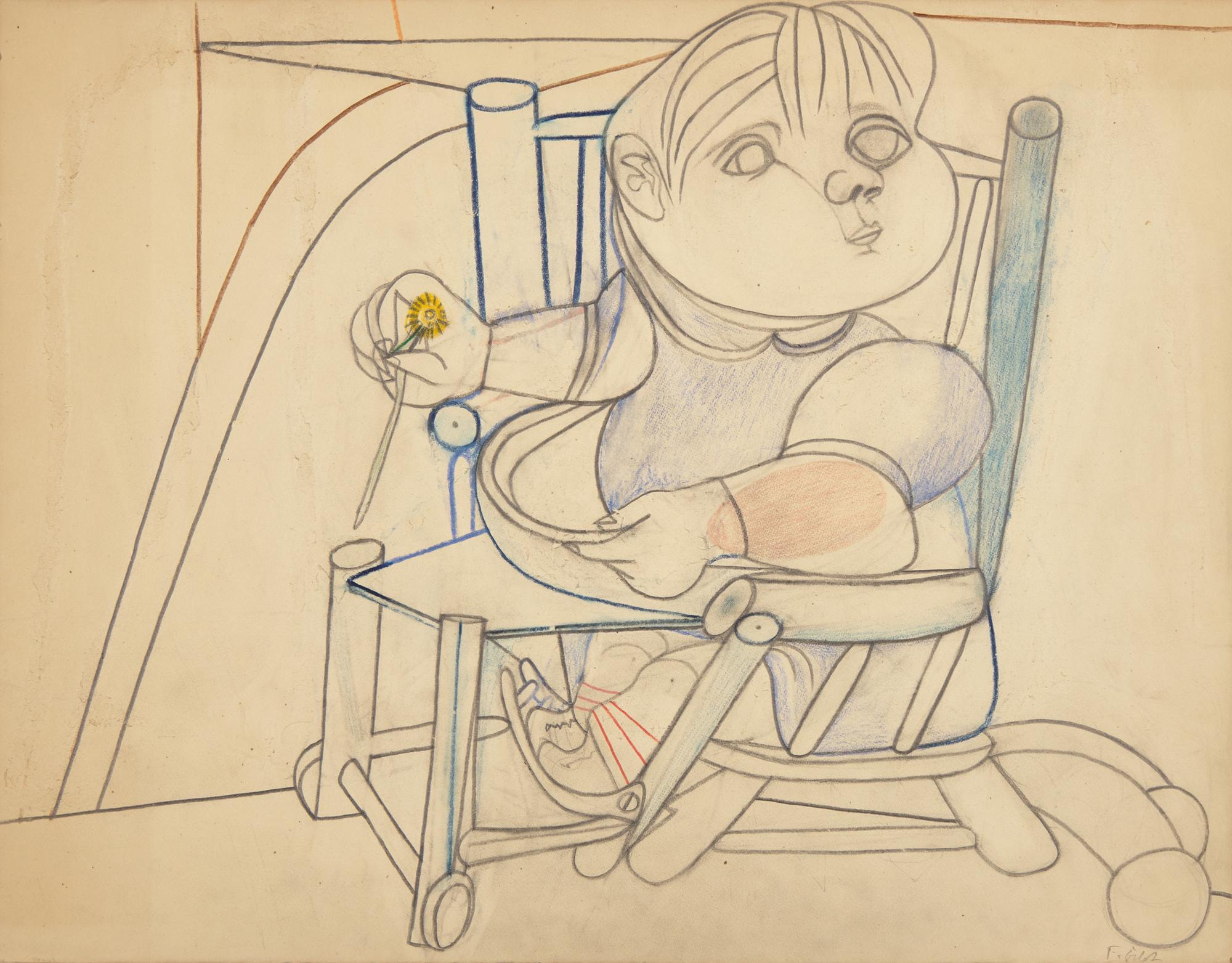 Françoise Gilot (French, 1921-2023) — Paloma à la Fleur , 1949