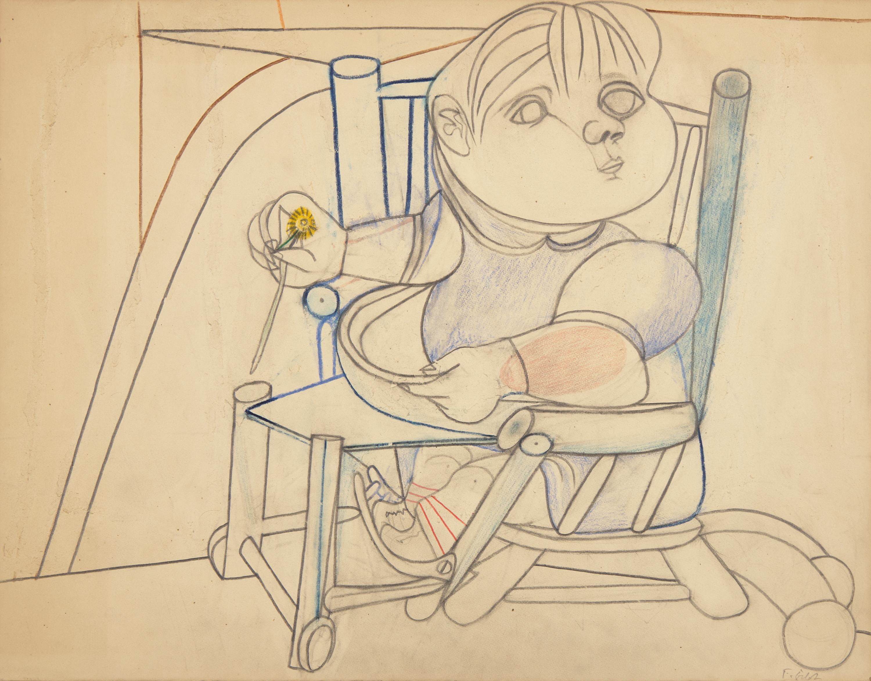 Françoise Gilot (French, 1921-2023) — Paloma à la Fleur , 1949