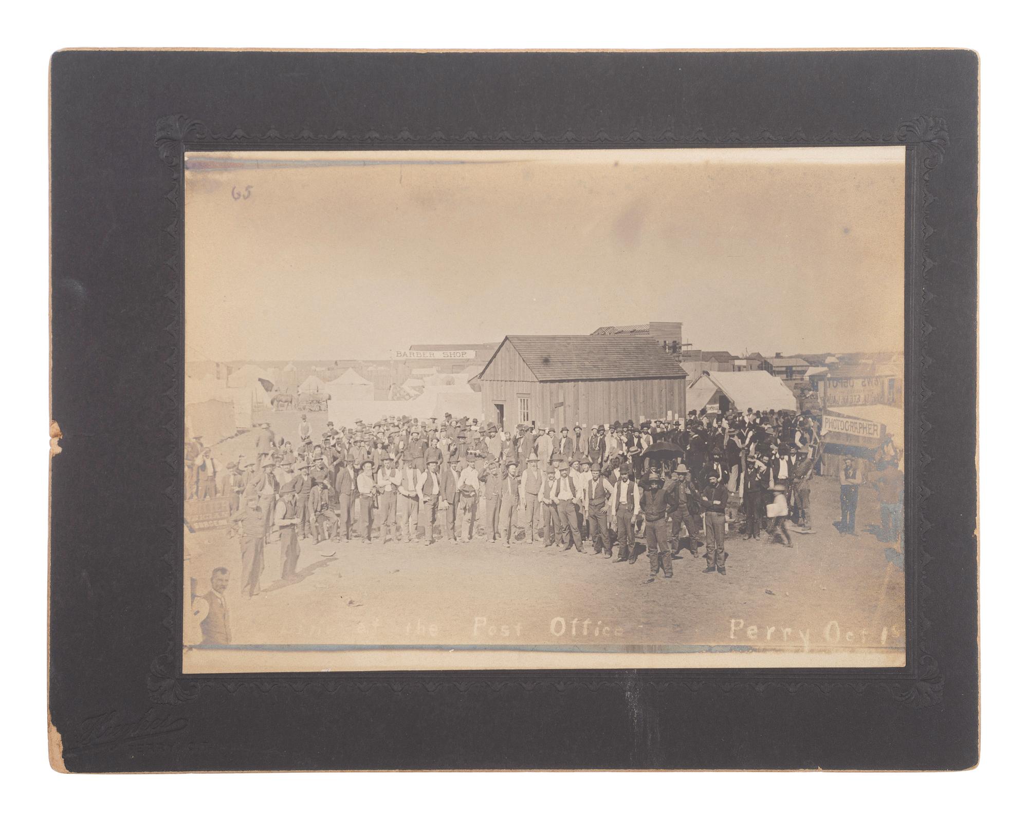 [WESTERN AMERICANA]. A group of 4 Oklahoma Land Rush photographs. Perry, Oklahoma Territory: Hughes, 28 September-3 October 1893.
