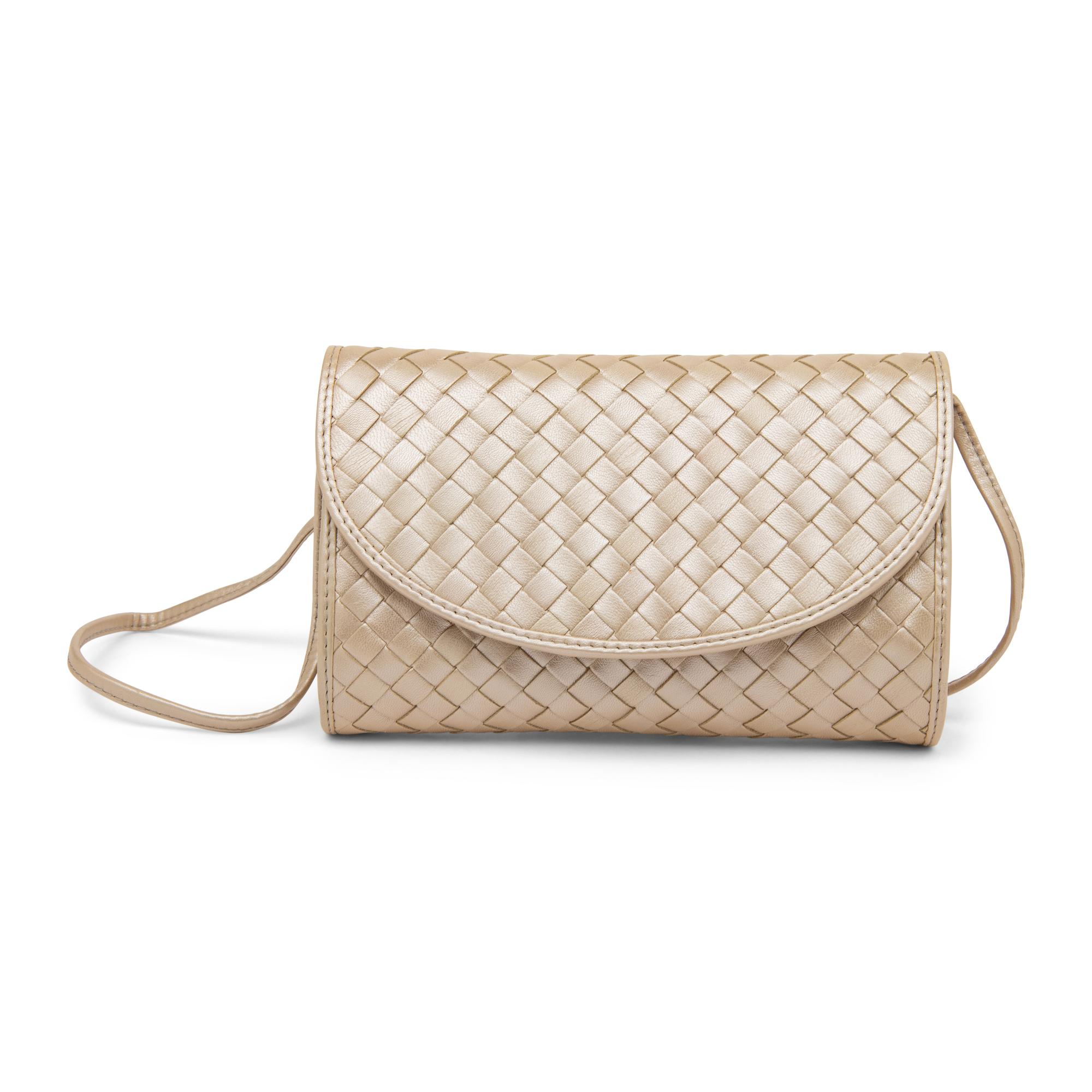 Bottega Veneta, Metallic Intrecciato Clutch/Shoulder Bag