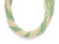 CULTURED SEED PEARL AND GREEN BEAD TORSADE NECKLACE