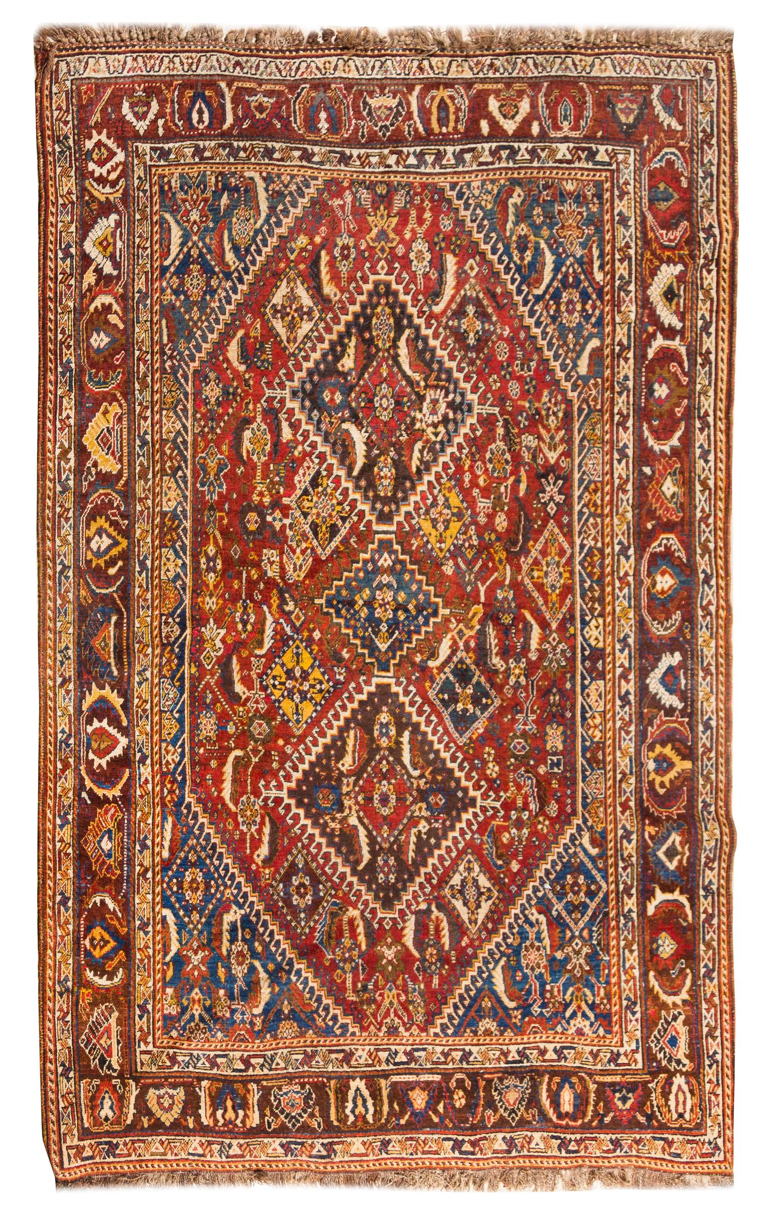 A Qashqai Wool Rug 7 feet 8 inches x 5 feet. — CIRCA 1900