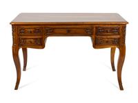 A Louis XV Style Walnut Bureau Plat