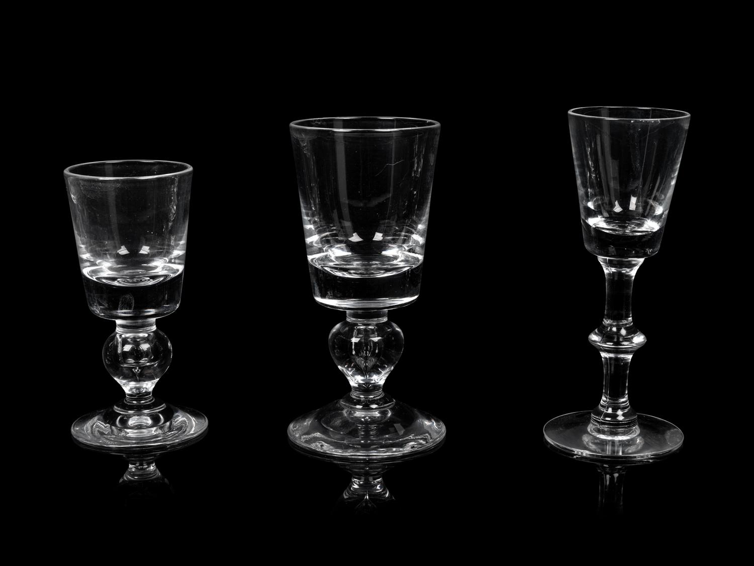 A Steuben Teardrop Glass Stemware Service