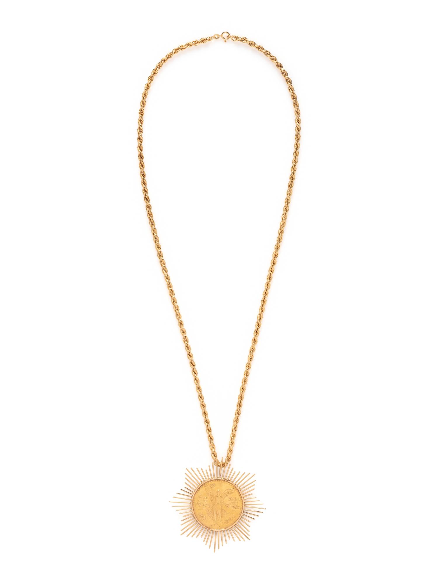 YELLOW GOLD AND COIN PENDANT/NECKLACE