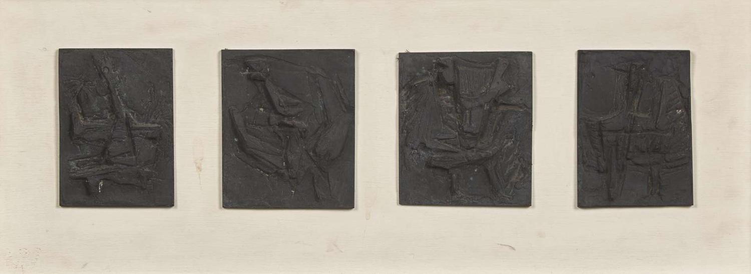 Bernard Meadows (British, 1915-2005) - Four Small Reliefs on Cock Theme