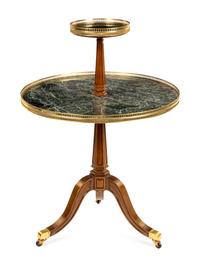 A French Gilt Metal Mounted Mahogany Two-Tier Dumbwaiter