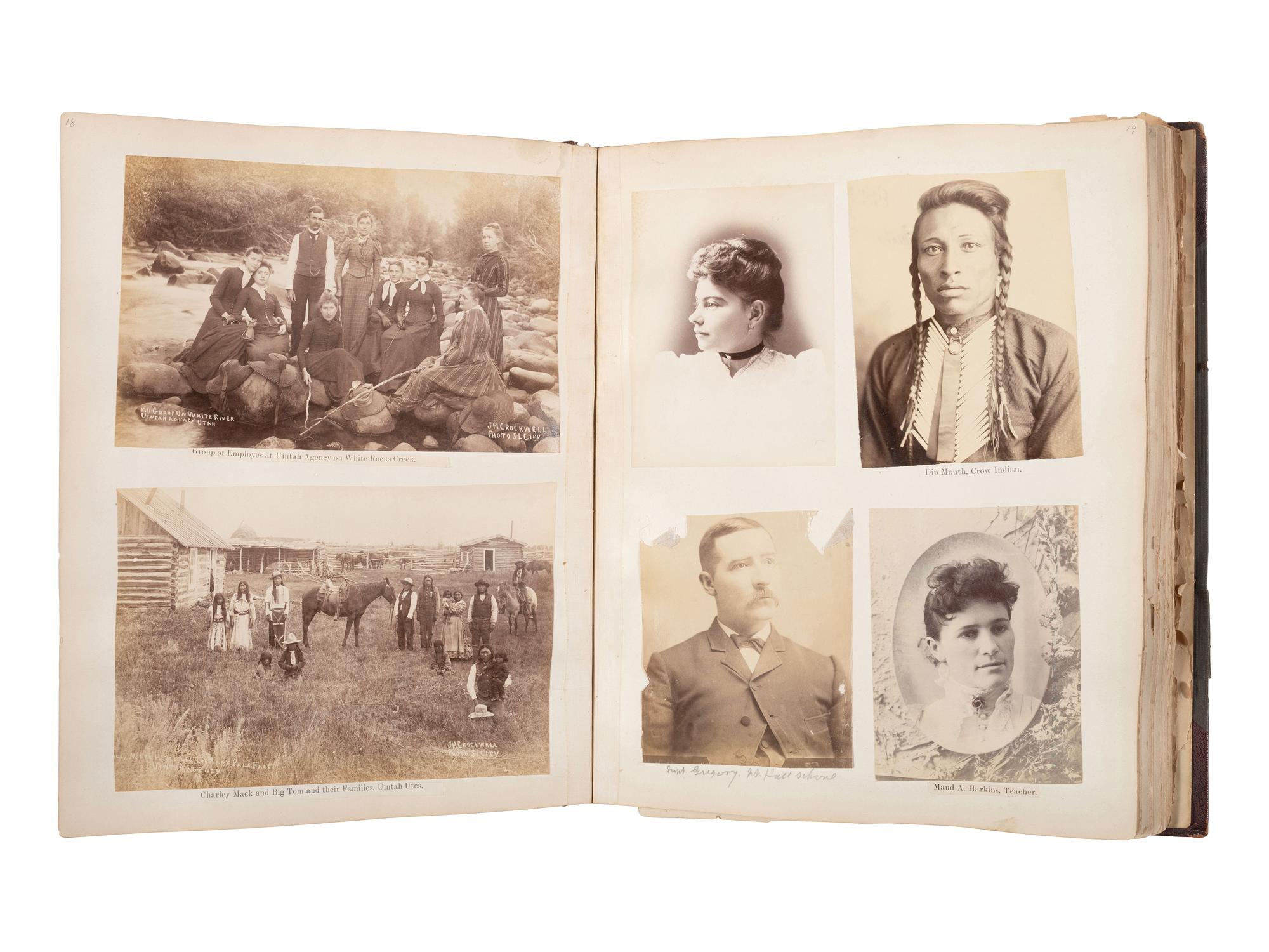 [NATIVE AMERICANS]. JUNKIN, William W. (1831-1903). A Collection of Indian Photographs and Views with Photos of a Few White Employes [ sic ] Together with Some Indian Letters and Paintings. Made by W.W. Junkin, Fairfield, Iowa. 1889-93.