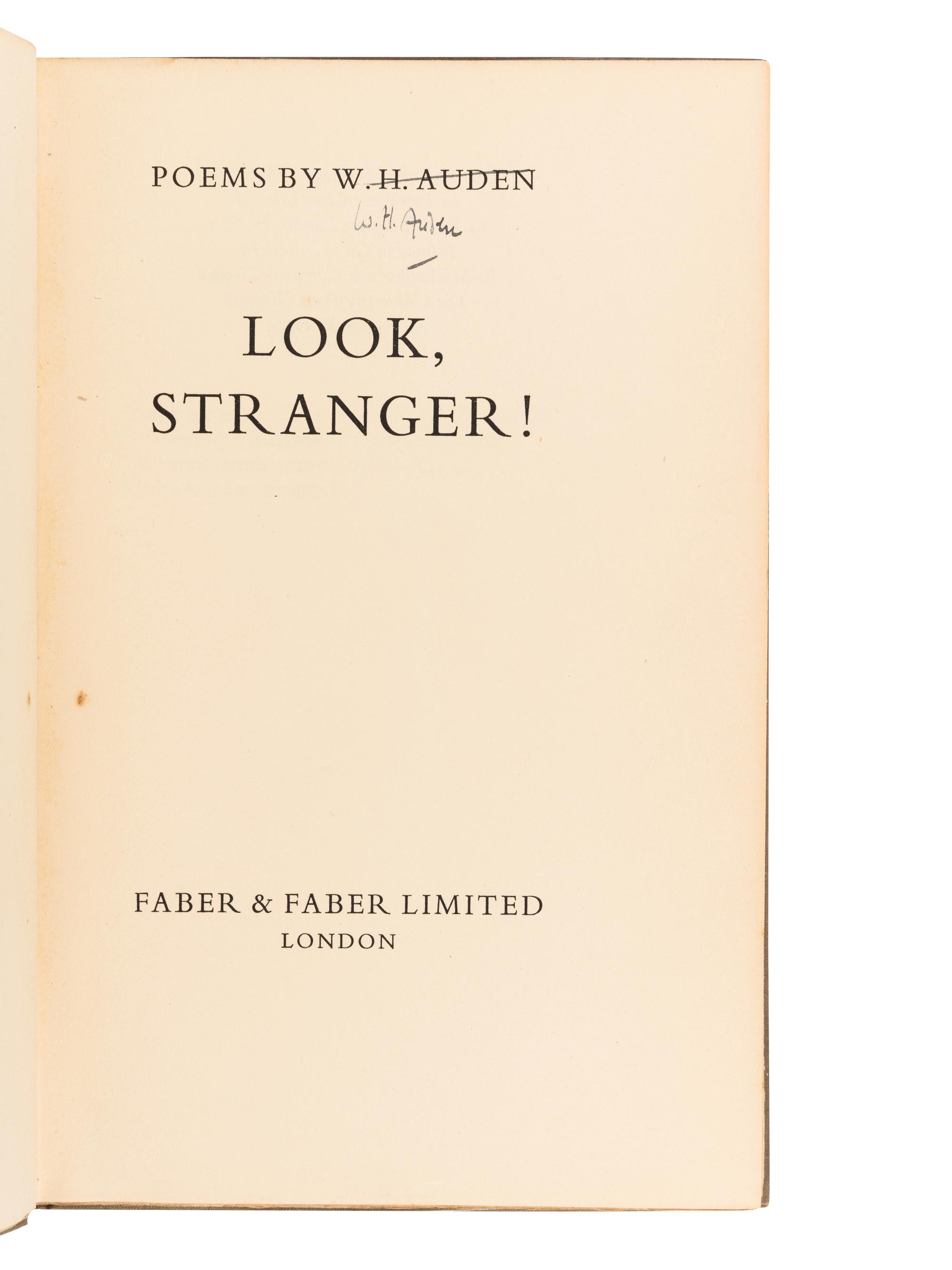 AUDEN, Wystan Hugh (1907-1973). A group of 4 FIRST EDITIONS, comprising: