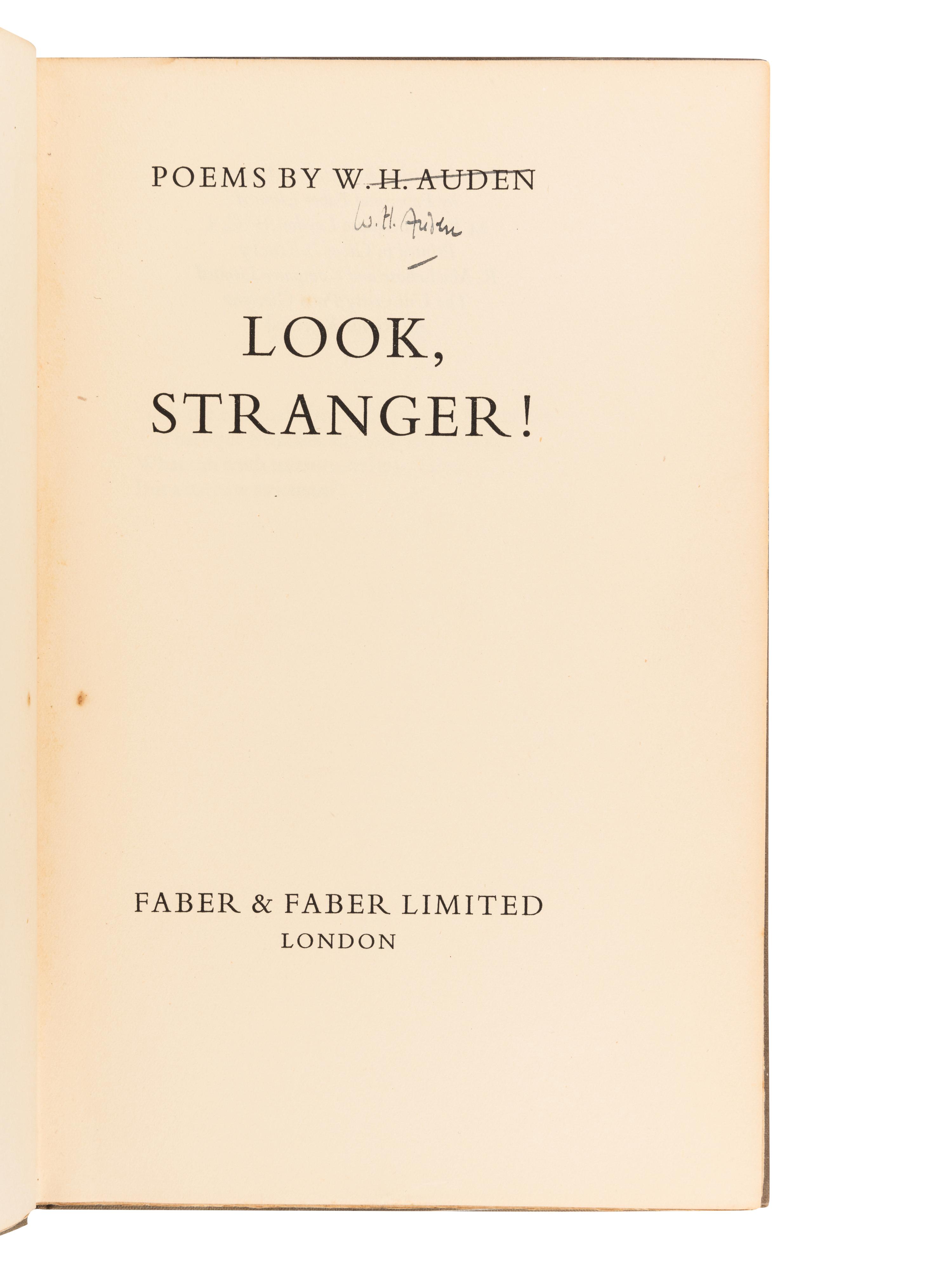 AUDEN, Wystan Hugh (1907-1973). A group of 4 FIRST EDITIONS, comprising:
