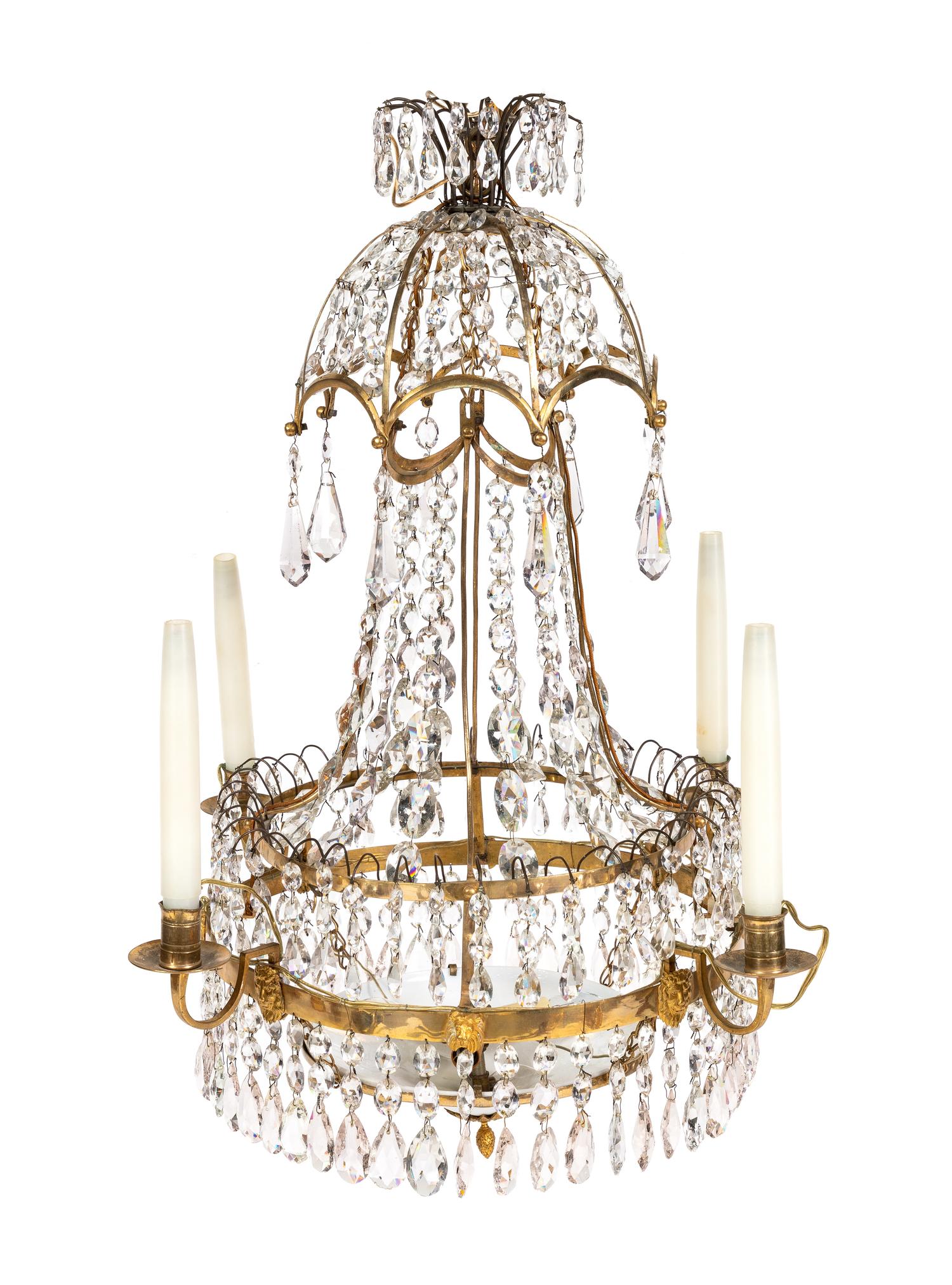 A German Cut Glass Chandelier