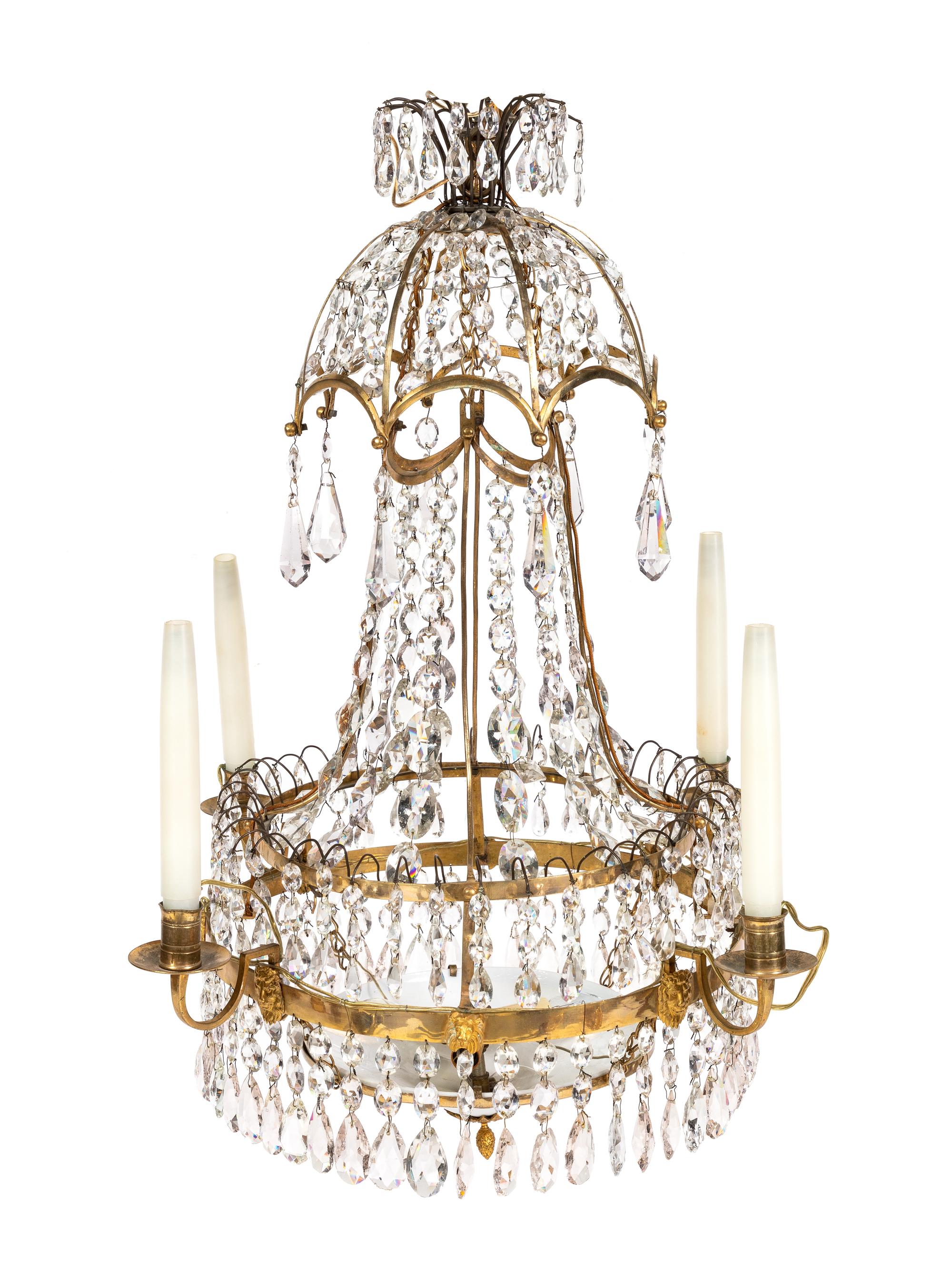 A German Cut Glass Chandelier